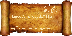 Hegedűs Cecília névjegykártya